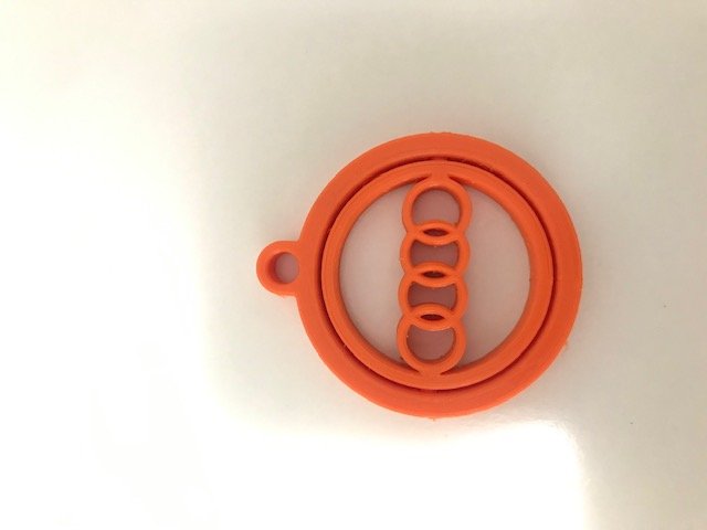 AUDI KEY RING FLEXIBLE ROTATIVE PRINT IN PLACE KEYCHAIN Model do druku 3D .c4d .max .obj .3ds .fbx .stl .blend 