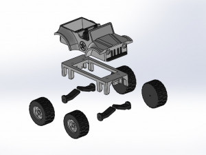 JEEP CAR TOY WITH INDIVIDUAL SUSPENSIONS 3D 프린트 모델