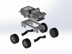 JEEP CAR TOY WITH INDIVIDUAL SUSPENSIONS 3D Print Model