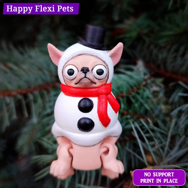 Chihuahua the Snowman - Christmas Collection 3D-Druckmodell .c4d .max .obj .3ds .fbx .stl .blend 