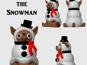 Chihuahua the Snowman - Christmas Collection 3D Print Model
