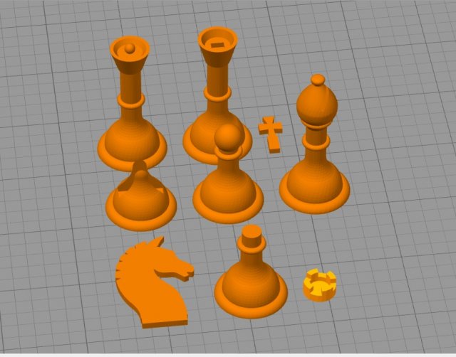 Chess-Ajedrez 3Dプリントモデル .c4d .max .obj .3ds .fbx .stl .blend 