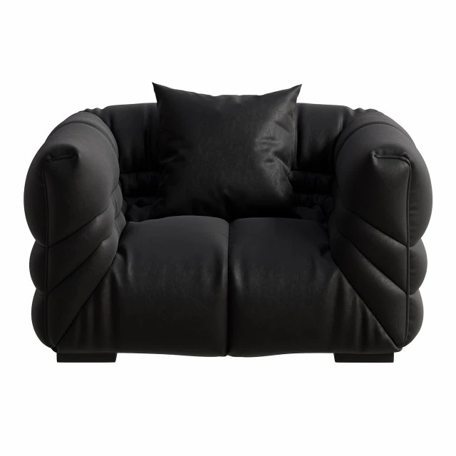 Modern Genuine Leather Sofa 3D Model .c4d .max .obj .3ds .fbx .stl .blend 