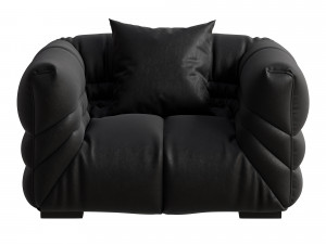 Modern Genuine Leather Sofa 3D 模型