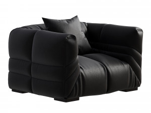 Modern Genuine Leather Sofa 3D Modell