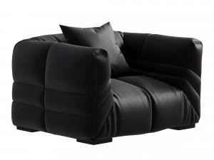 Modern Genuine Leather Sofa 3D Model