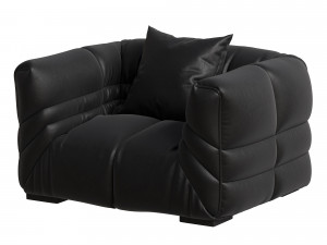 Modern Genuine Leather Sofa 3D Modell
