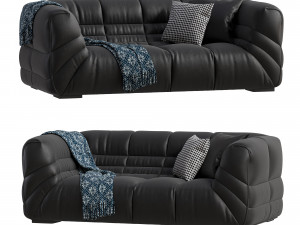 Modern Genuine Leather Sofa 3D 模型
