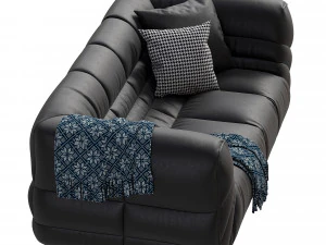 Modern Genuine Leather Sofa 3D Model