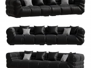 Divano moderno in vera pelle Modello 3D