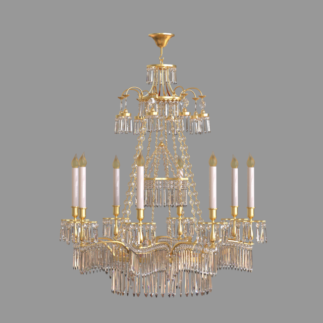 Chandelier 3D Model .c4d .max .obj .3ds .fbx .stl .blend 