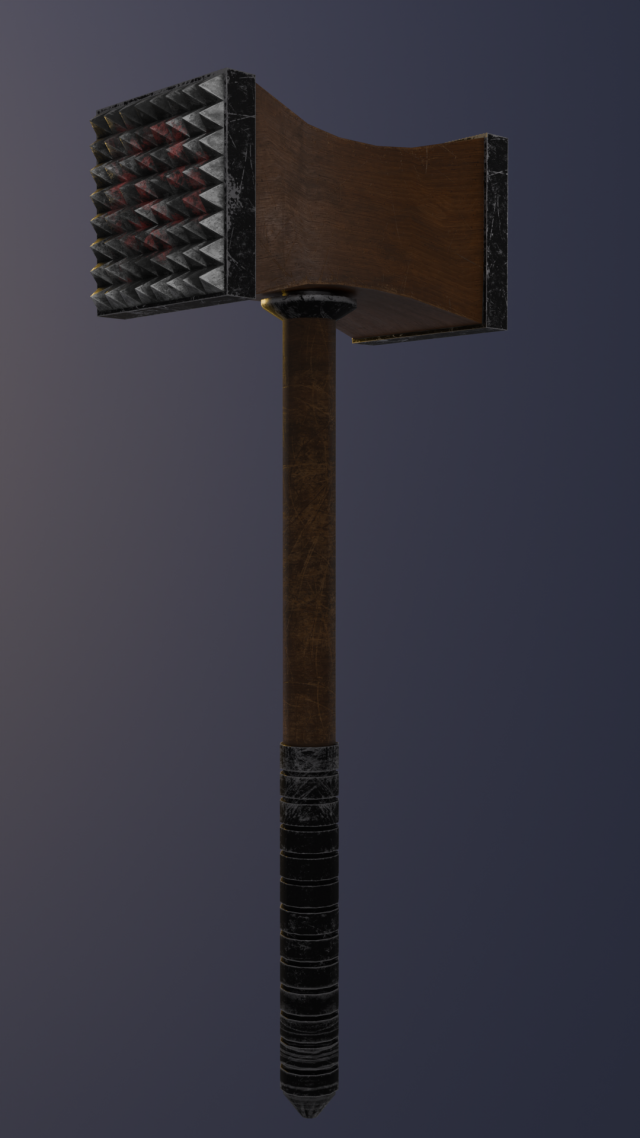 Hammer 3d low-poly game-ready 3D Модель .c4d .max .obj .3ds .fbx .stl .blend 
