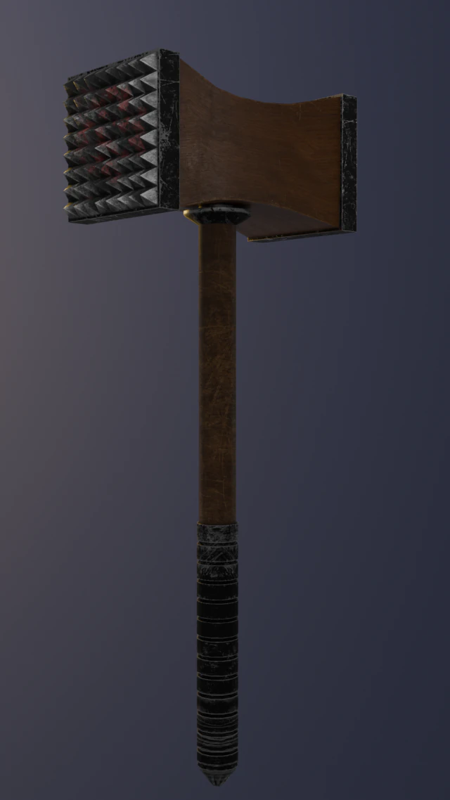 Hammer 3d low-poly game-ready 3D Model .c4d .max .obj .3ds .fbx .stl .blend 