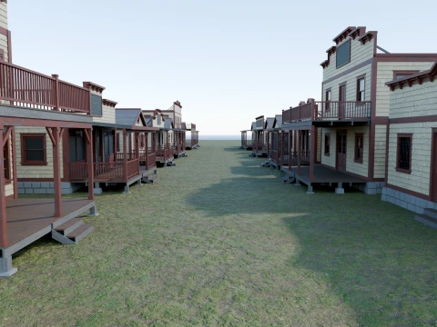 Western Modular Building Pack - Game Ready - One Texture Set 3D Model
