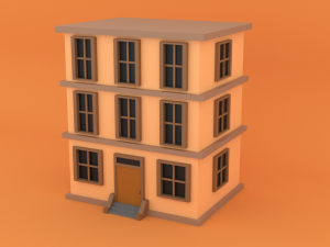 Stylized Low Poly Building 3D 模型