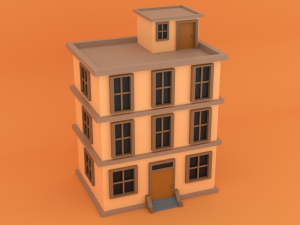 Stylized Low Poly Building 3Dモデル