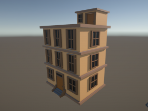 Stylized Low Poly Building Modello 3D