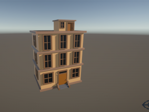 Stylized Low Poly Building Modello 3D