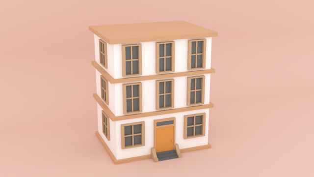 Stylized Low Poly Building Modello 3D .c4d .max .obj .3ds .fbx .stl .blend 