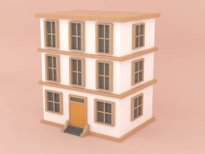 Gestileerd laag poly-gebouw 3D Model
