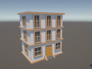 Gestileerd laag poly-gebouw 3D Model