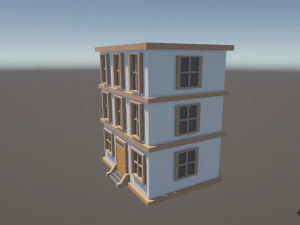Gestileerd laag poly-gebouw 3D Model