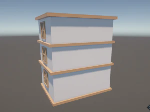 Gestileerd laag poly-gebouw 3D Model