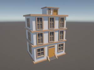 Stylized Low Poly Building Modelo 3D