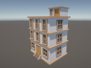 Stylized Low Poly Building Modelo 3D