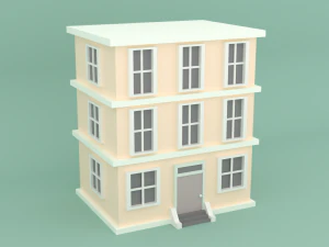 Edifício Low Poly estilizado Modelo 3D