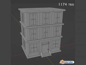 Stylized Low Poly Building Modelo 3D