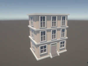 Stylized Low Poly Building 3D Model
