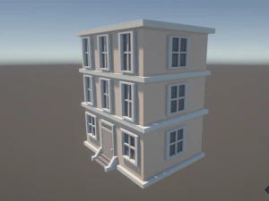 Stylized Low Poly Building 3D Model