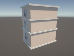 Stylized Low Poly Building 3D Model