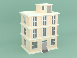 Edifício Low Poly estilizado Modelo 3D