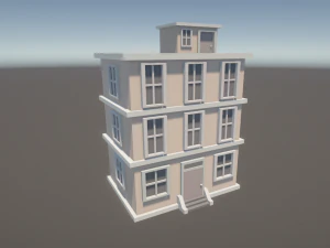 Stylized Low Poly Building 3D Model