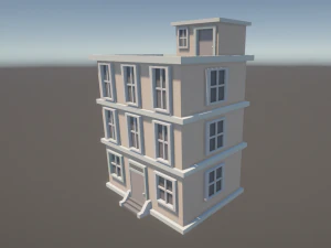 Stylized Low Poly Building 3D Model