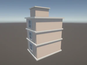 Stylized Low Poly Building 3D Model