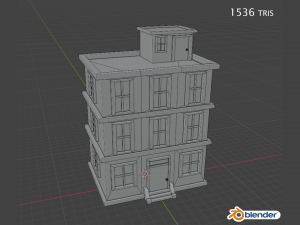 Stylized Low Poly Building 3D Модель