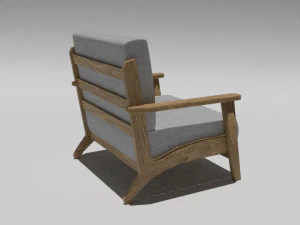 Small armchair with wooden base 3D Model