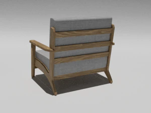 Small armchair with wooden base 3D Model