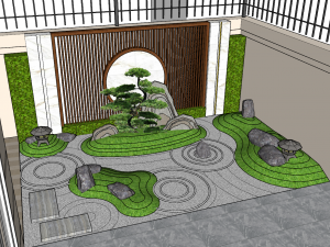 DRY GARDEN LANDSCAPE 3D Model