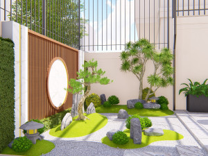 DRY GARDEN LANDSCAPE 3D Model