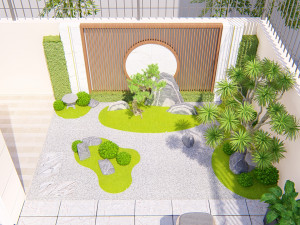 DRY GARDEN LANDSCAPE 3D Model