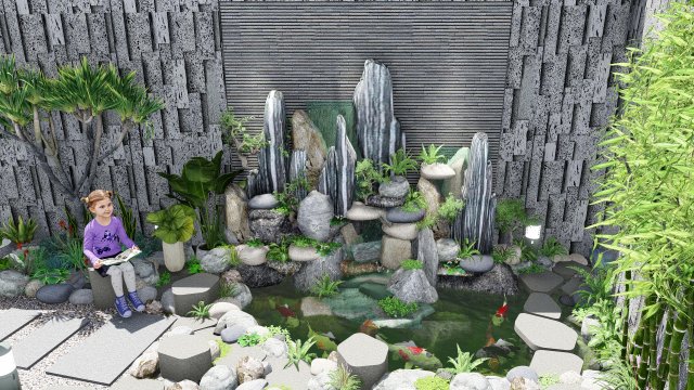 GARDEN LANDSCAPESTYLE 3 3D Модель .c4d .max .obj .3ds .fbx .stl .blend 