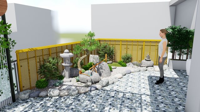 TERRACE GARDEN LANDSCAPE 2-JAPAN 3D 모델 .c4d .max .obj .3ds .fbx .stl .blend 