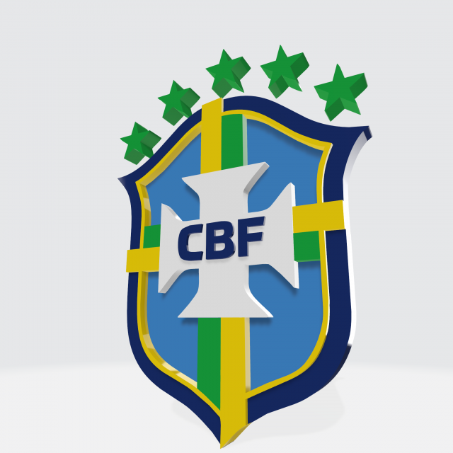 LOGO 3D MODEL BRAZIL NATIONAL FOOTBALL TEAM Model 3D .c4d .max .obj .3ds .fbx .stl .blend 