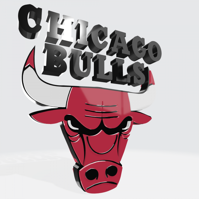 LOGO 3D MODEL TEAM CHICAGO BULLS NBA 3D Model .c4d .max .obj .3ds .fbx .stl .blend 