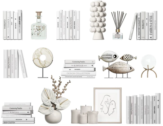 Decorative set 3D Model .c4d .max .obj .3ds .fbx .stl .blend