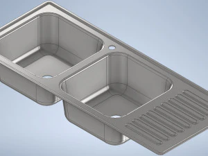 Lave-linge m&eacute;tallique Modèle 3D